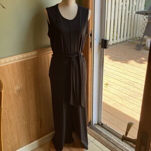 Banana Republic black sleeveless wide-leg pantsuit